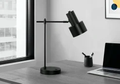 Lampe de table 21"H en métal avec ports usb