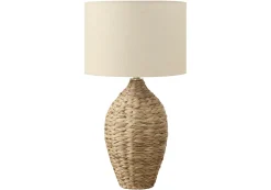Lampe de table 30"H en rotin