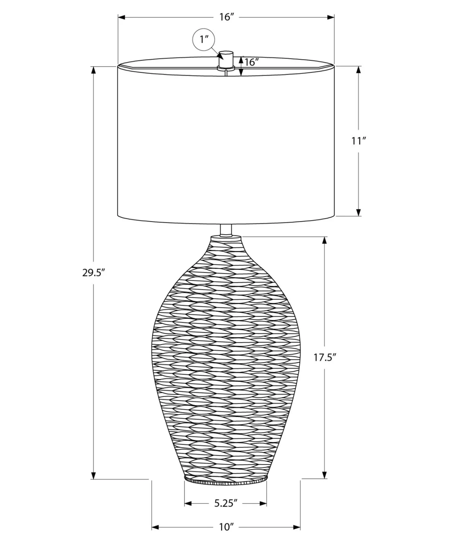 Lampe de table 30"H en rotin