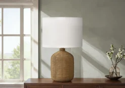 Lampe de table 23"H en rotin