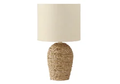 Lampe de table 17"H en rotin