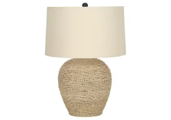 Lampe de table 25"H en rotin