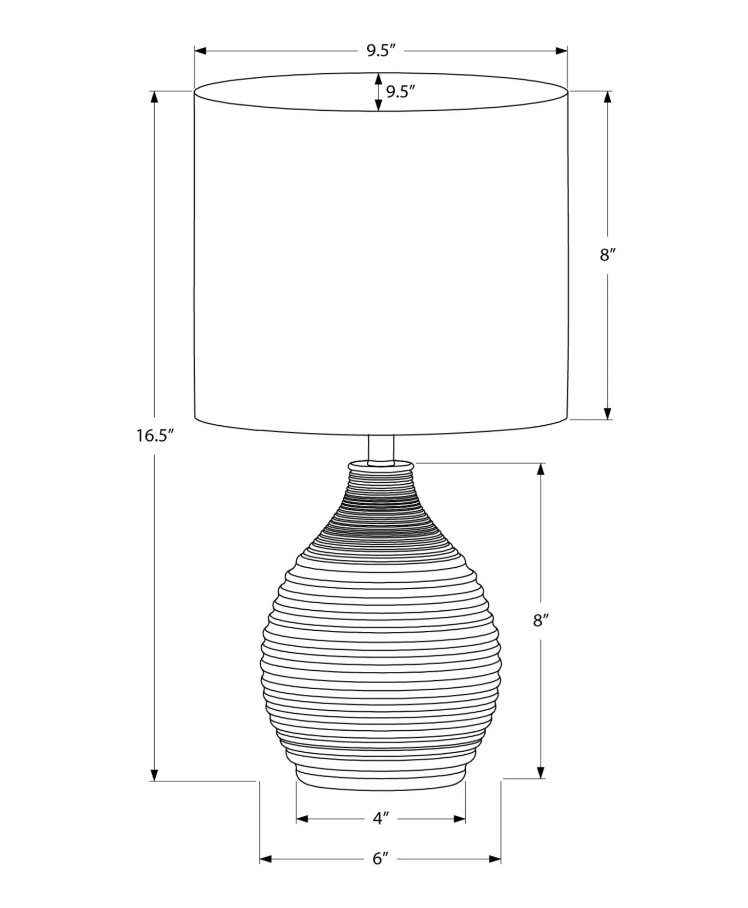 Lampe de table 17"H en résine
