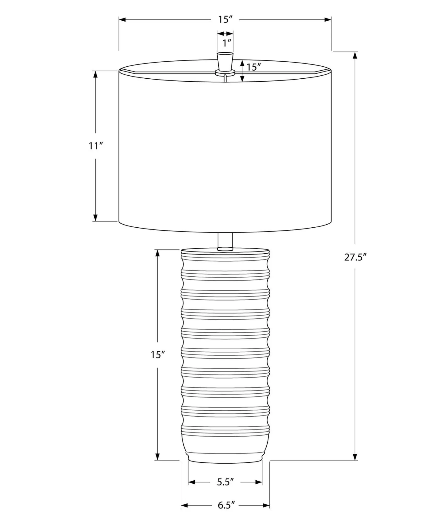 Lampe de table 28"H en résine