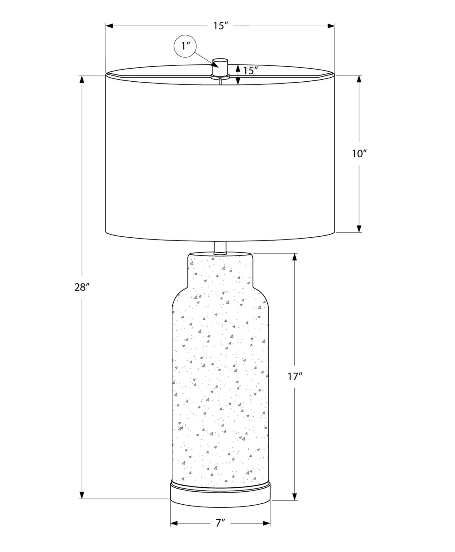 Lampe de table 28"H en verre