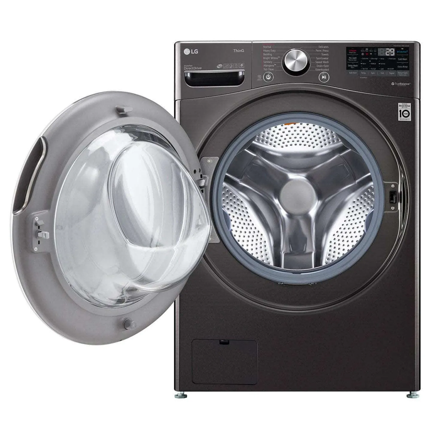 LG Ens laveuse et sécheuse, Inox Noir, Chargement frontal