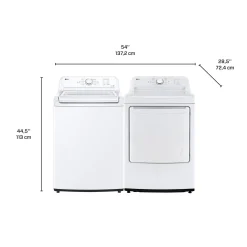 LG Ensemble laveuse sécheuse, Blanc, Chargement par le haut