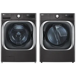 LG Ensemble laveuse sécheuse, Inox noir, Chargement frontal