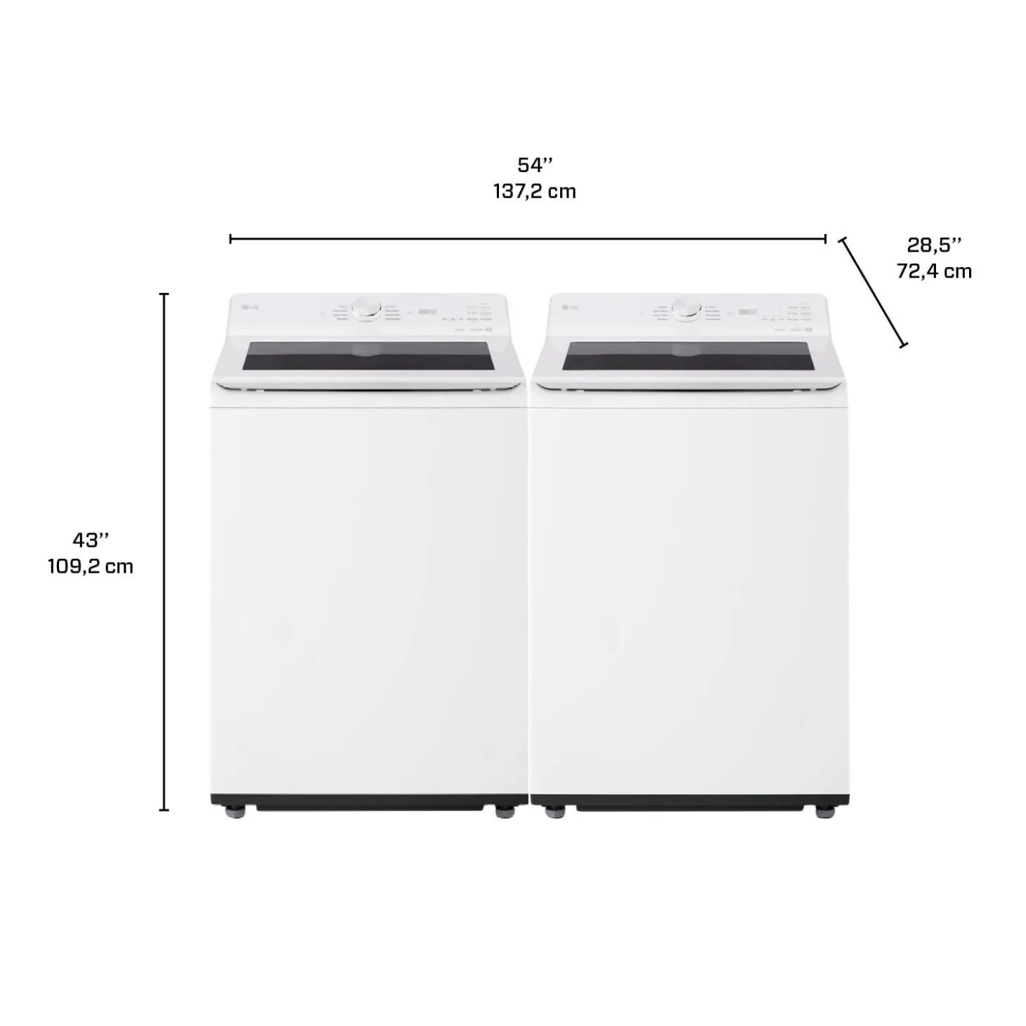 LG Ensemble laveuse sécheuse, Blanc, Chargement par le haut