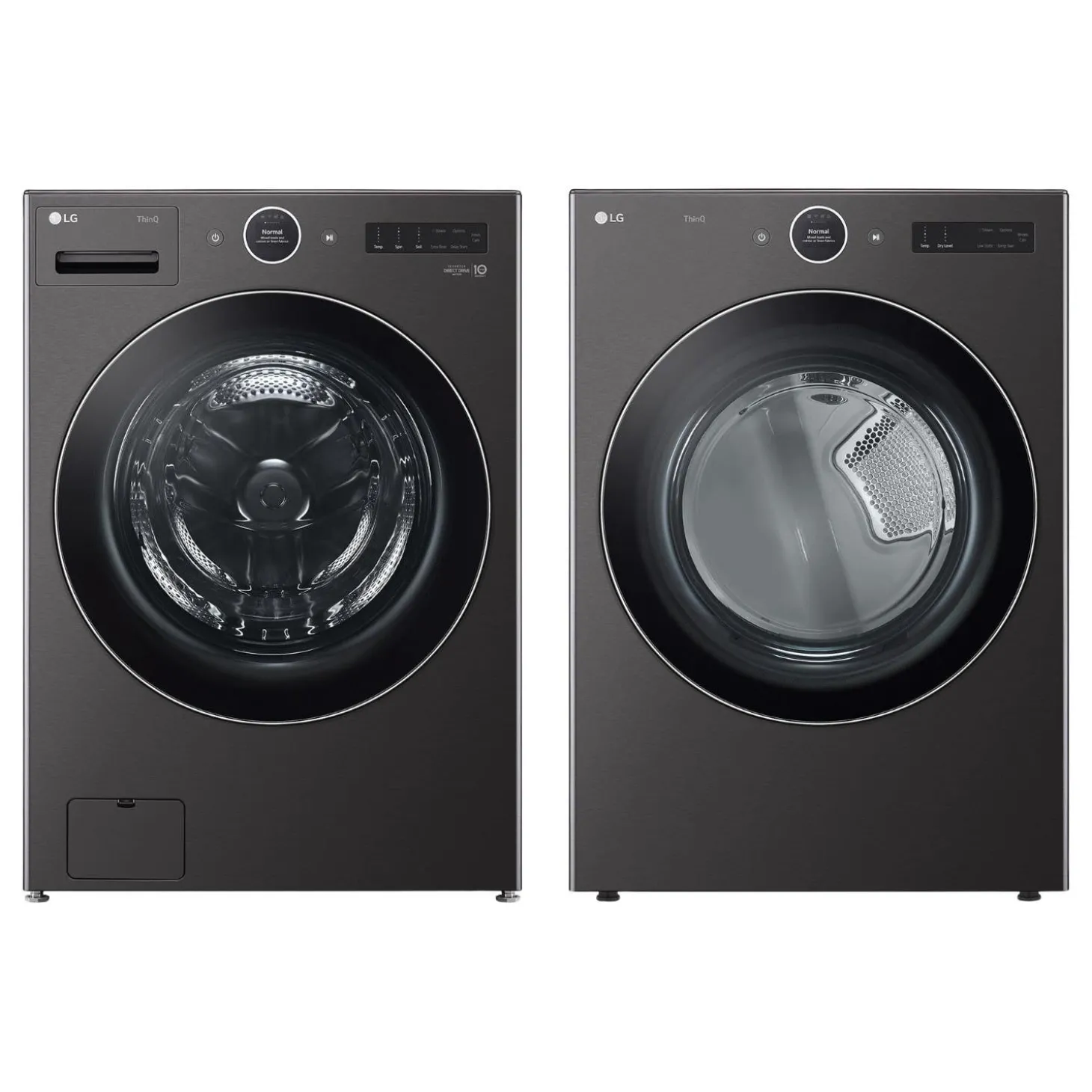 LG Ensemble laveuse sécheuse, Inox noir, Chargement frontal