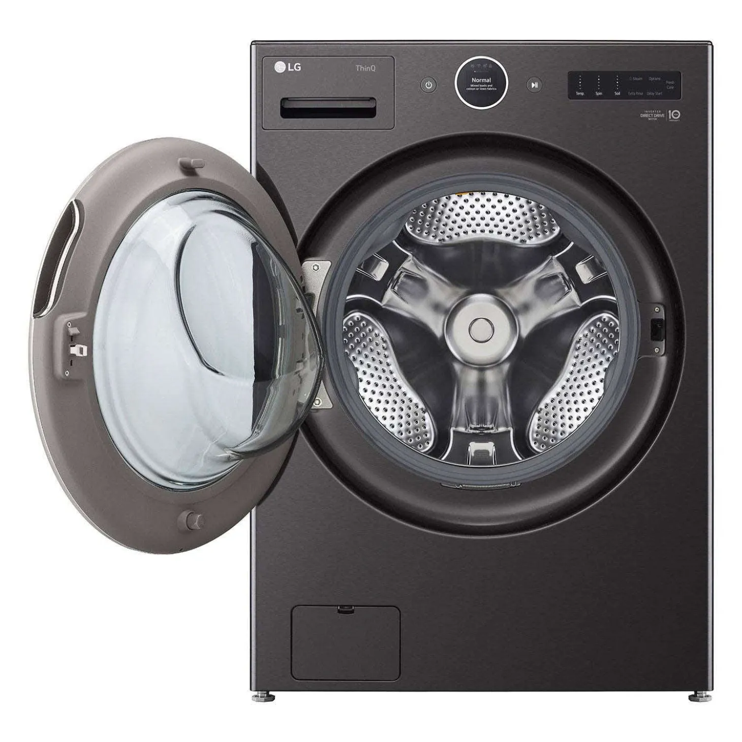 LG Ensemble laveuse sécheuse, Inox noir, Chargement frontal