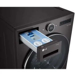 LG Ensemble laveuse sécheuse, Inox noir, Chargement frontal