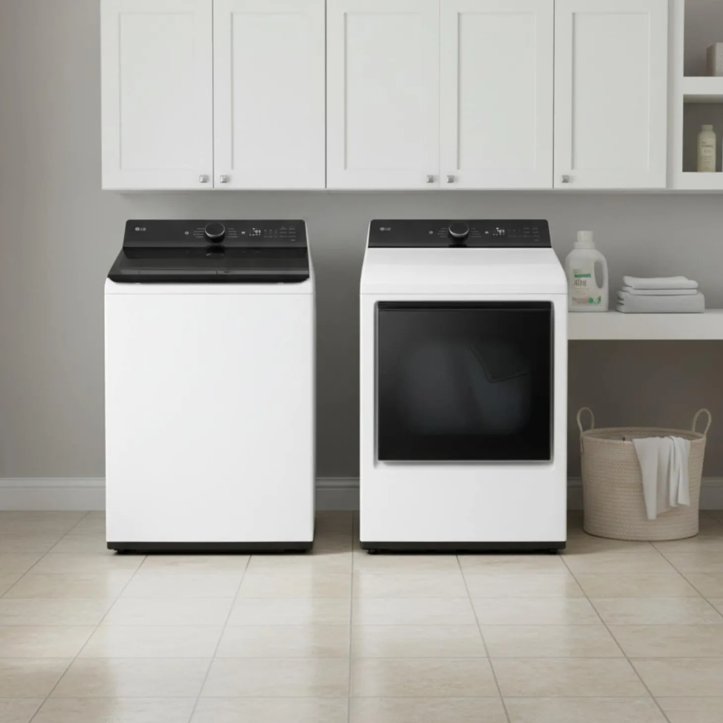 LG Ensemble laveuse sécheuse, Blanc, Chargement par le haut