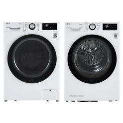 LG Ensemble laveuse sécheuse, Blanc, Chargement frontal