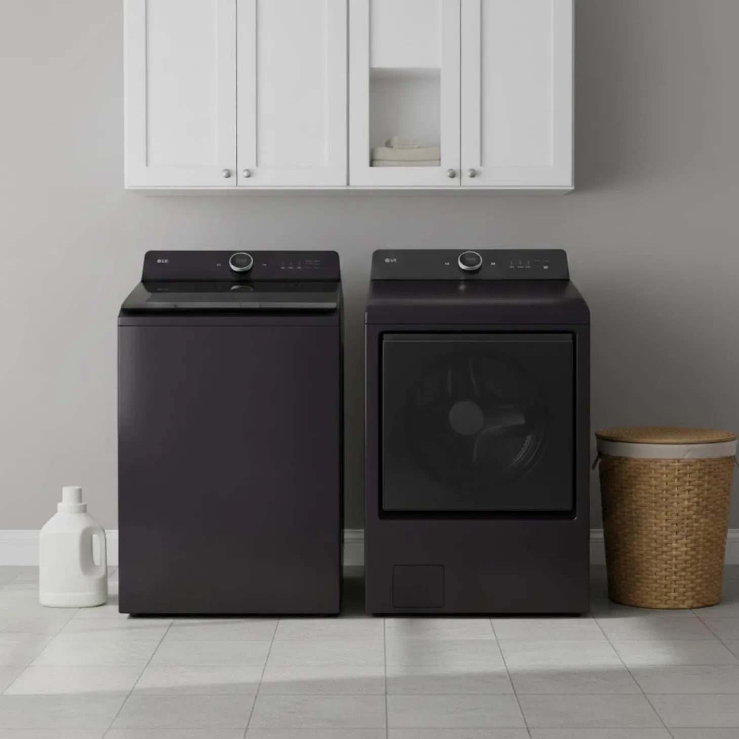 LG Ensemble laveuse sécheuse, Noir, Chargement par le haut