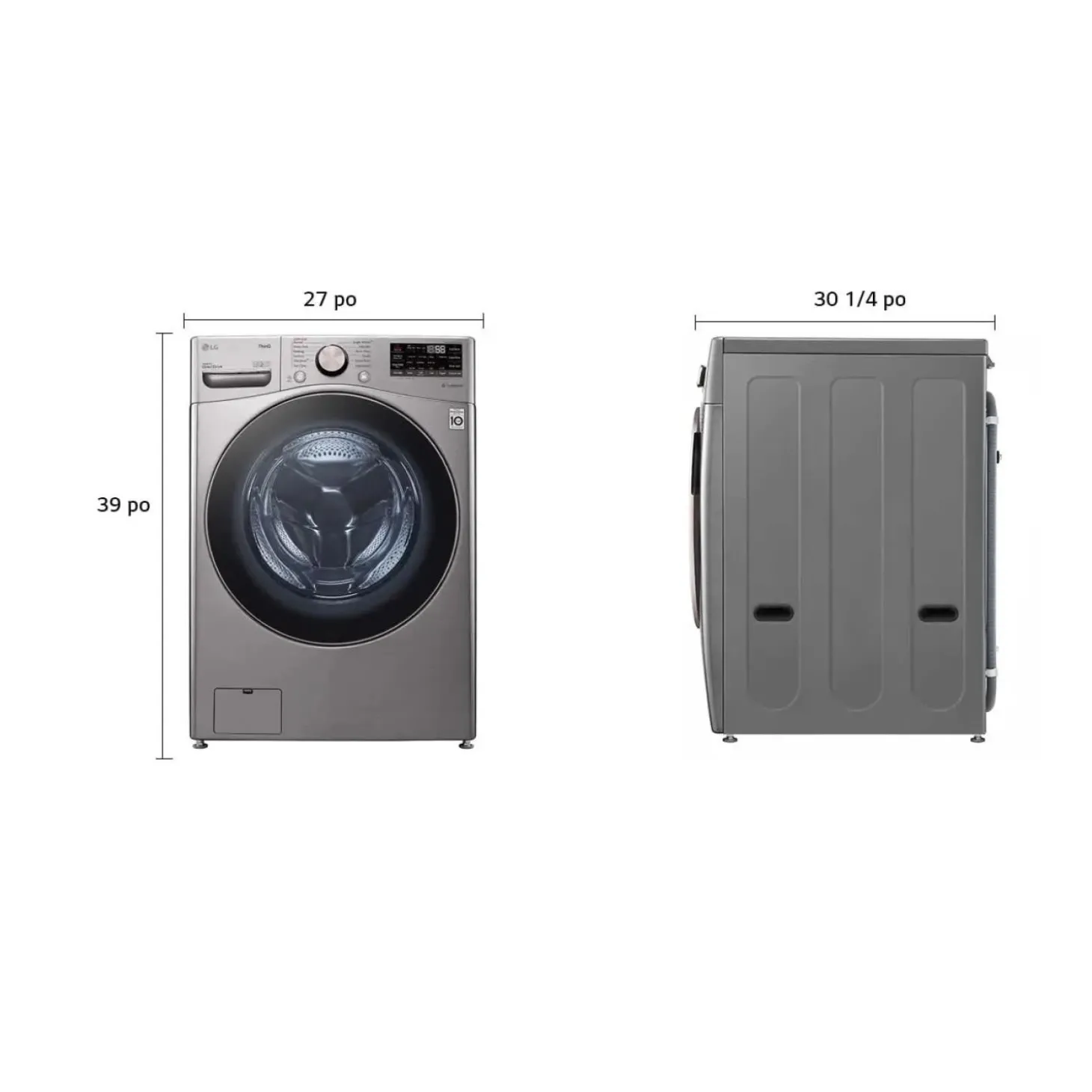 LG Laveuse Chargement frontal Acier graphite 27" - WM3850HVA