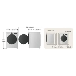 LG Laveuse Chargement frontal Acier graphite 27