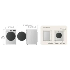 LG Laveuse Chargement frontal Inox Noir 27