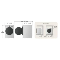 LG Laveuse et sécheuse tout-en-un, Inox Noir, 27