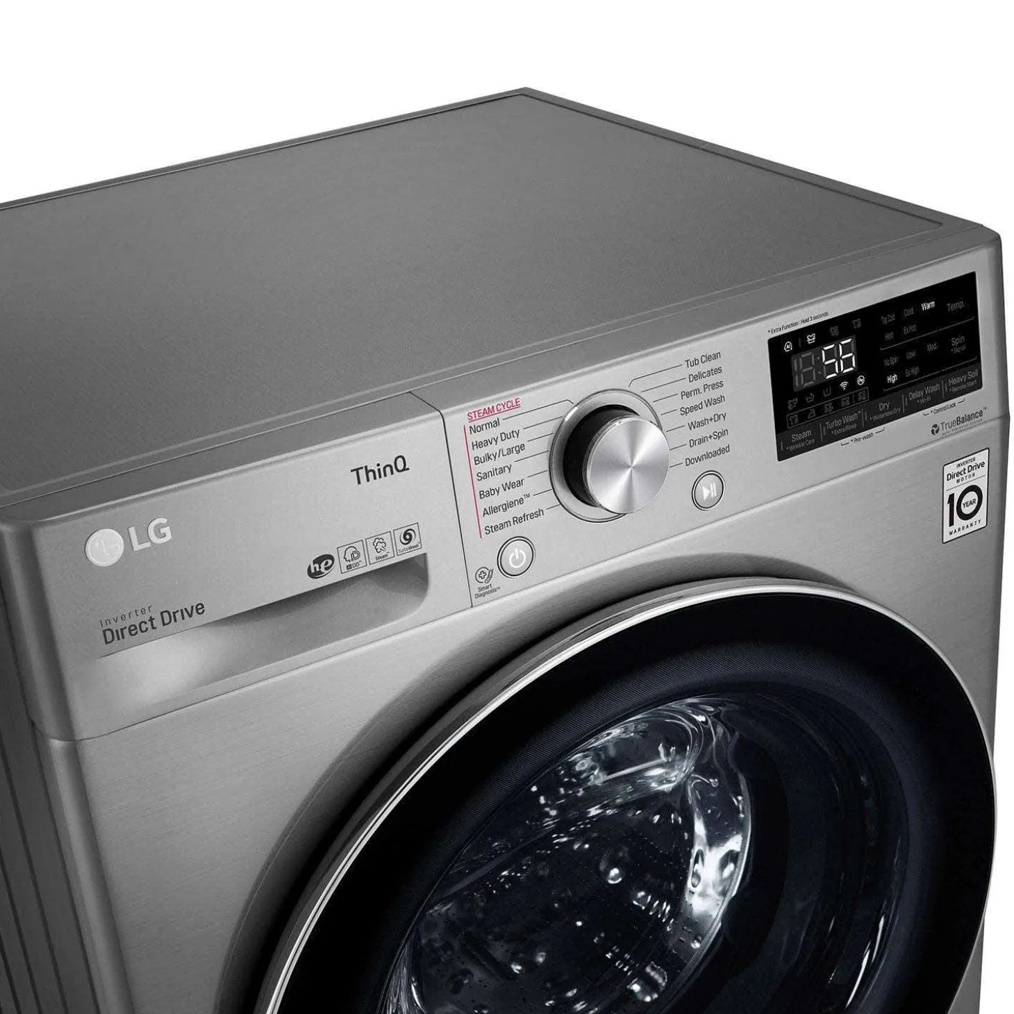 LG laveuse sécheuse 2 en 1, Acier Graphite, 24", Chargement frontal - WM3555HVA