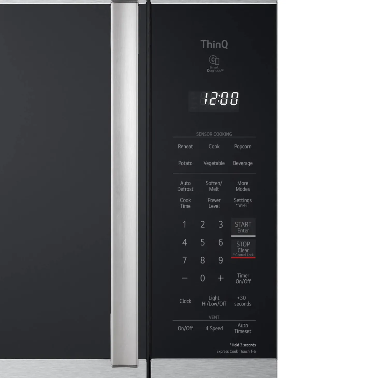 LG Micro-ondes avec hotte, Acier inoxydable, 30", 1050W, 400