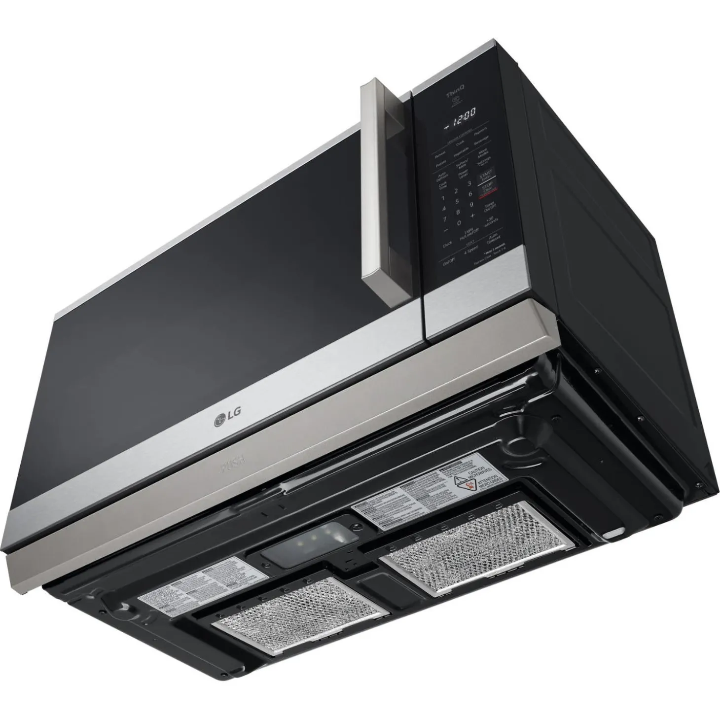 LG Micro-ondes avec hotte, Acier inoxydable, 30", 1050W, 400