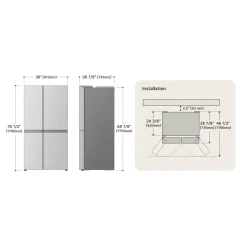 LG Réfrigerateur 23 pi3 36 po Acier inoxydable Côte à côte - LS23C4230V