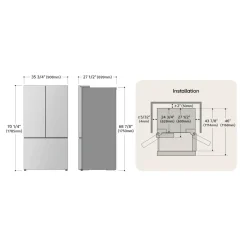 LG Réfrigérateur 25 pi3 36 po Acier inoxydable Portes françaises - LF25Z6211S