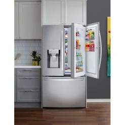 LG Réfrigérateur 30 pi3 36 po Acier inoxydable Congélateur en bas, Portes françaises - LRFDS3016S