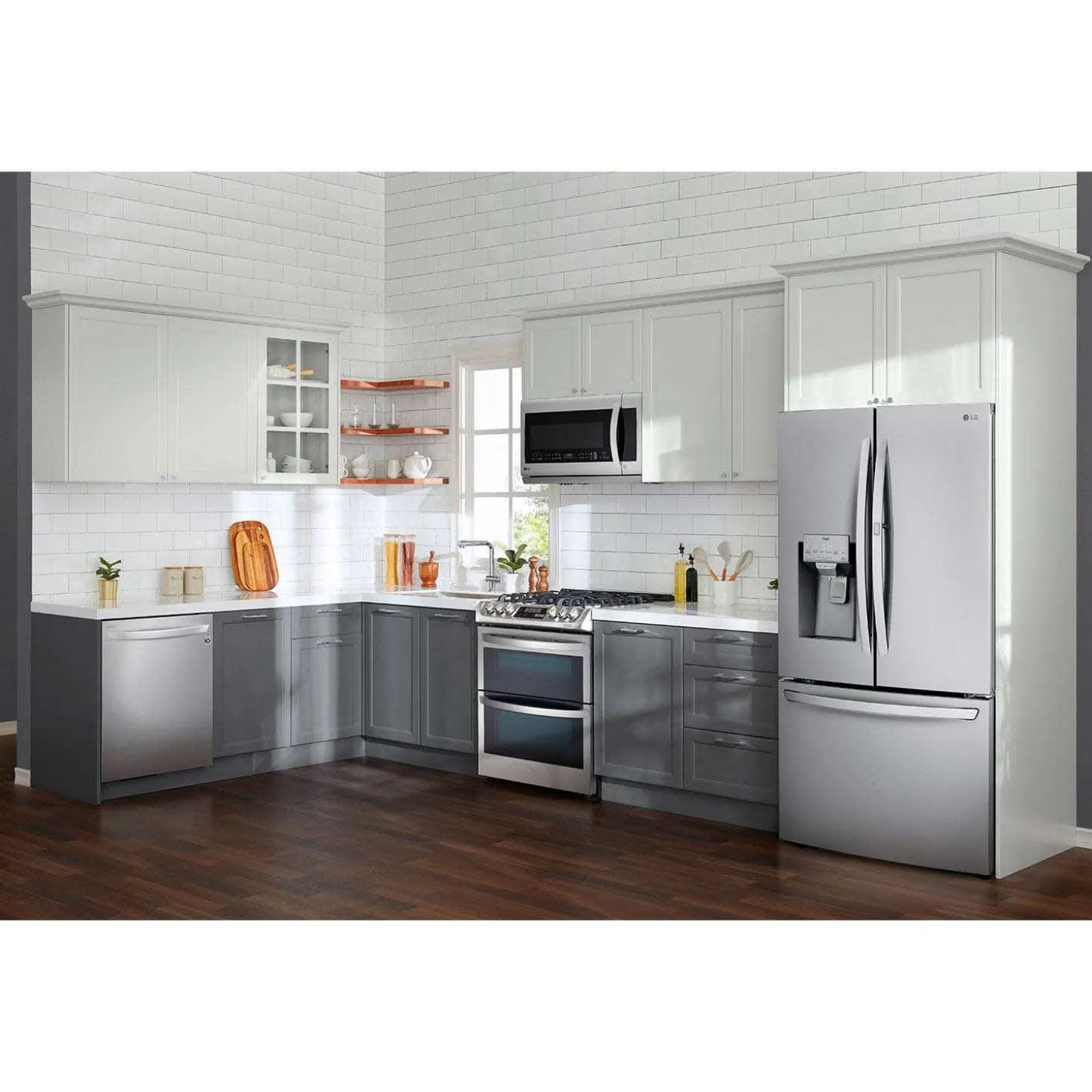 LG Réfrigérateur 30 pi3 36 po Acier inoxydable Congélateur en bas, Portes françaises - LRFDS3016S