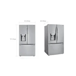 LG Réfrigérateur 30 pi3 36 po Acier inoxydable Congélateur en bas, Portes françaises - LRFDS3016S