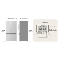 LG Réfrigérateur 31 pi3 36 po Acier inoxydable Portes françaises - LRFXS3106S