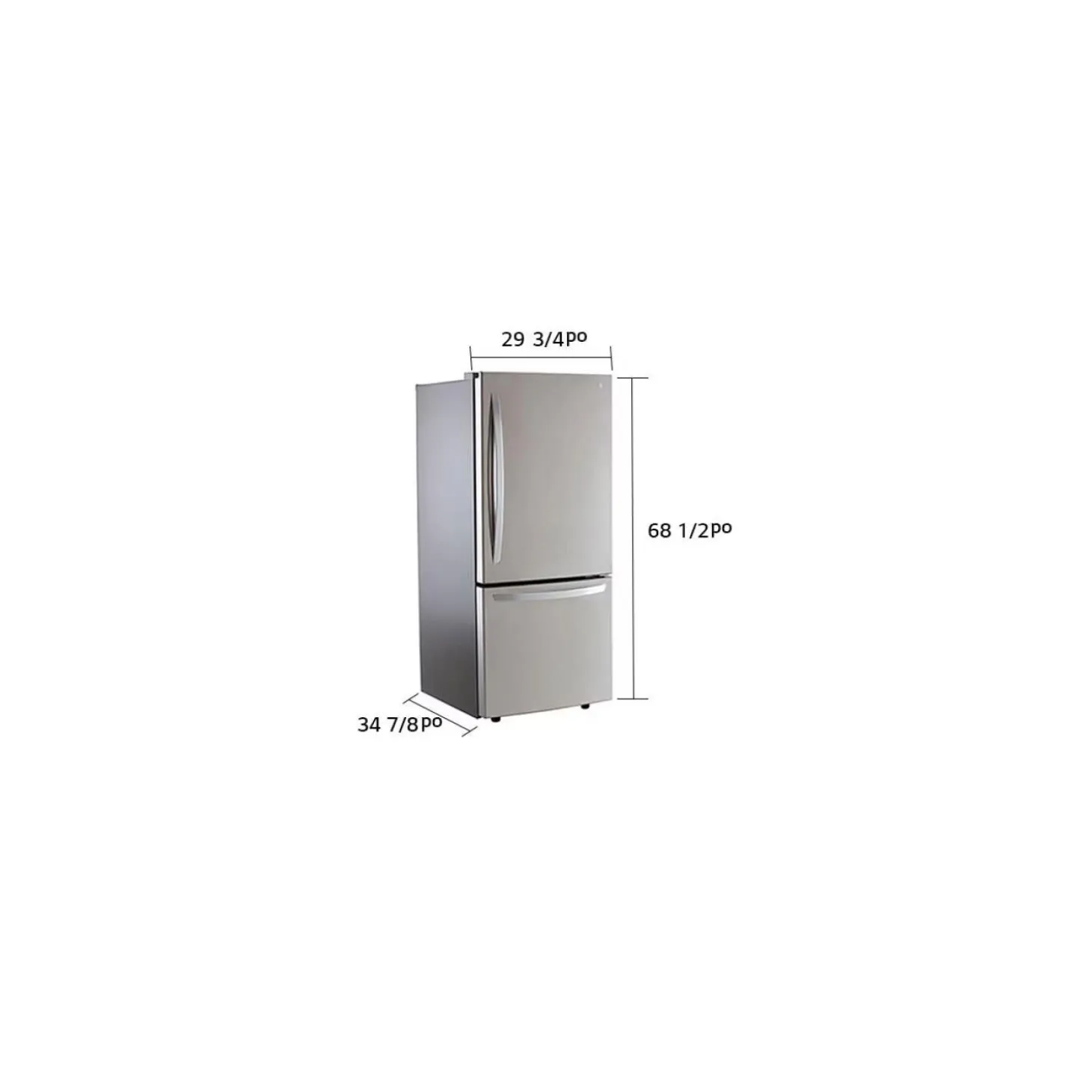 LG Réfrigérateur 22 pi3 30 po Acier inoxydable Congélateur en bas - LRDNS2200S