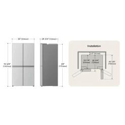 LG Réfrigérateur 23,6 pi3 36 po Acier inoxydable Portes françaises - LF24C8200S