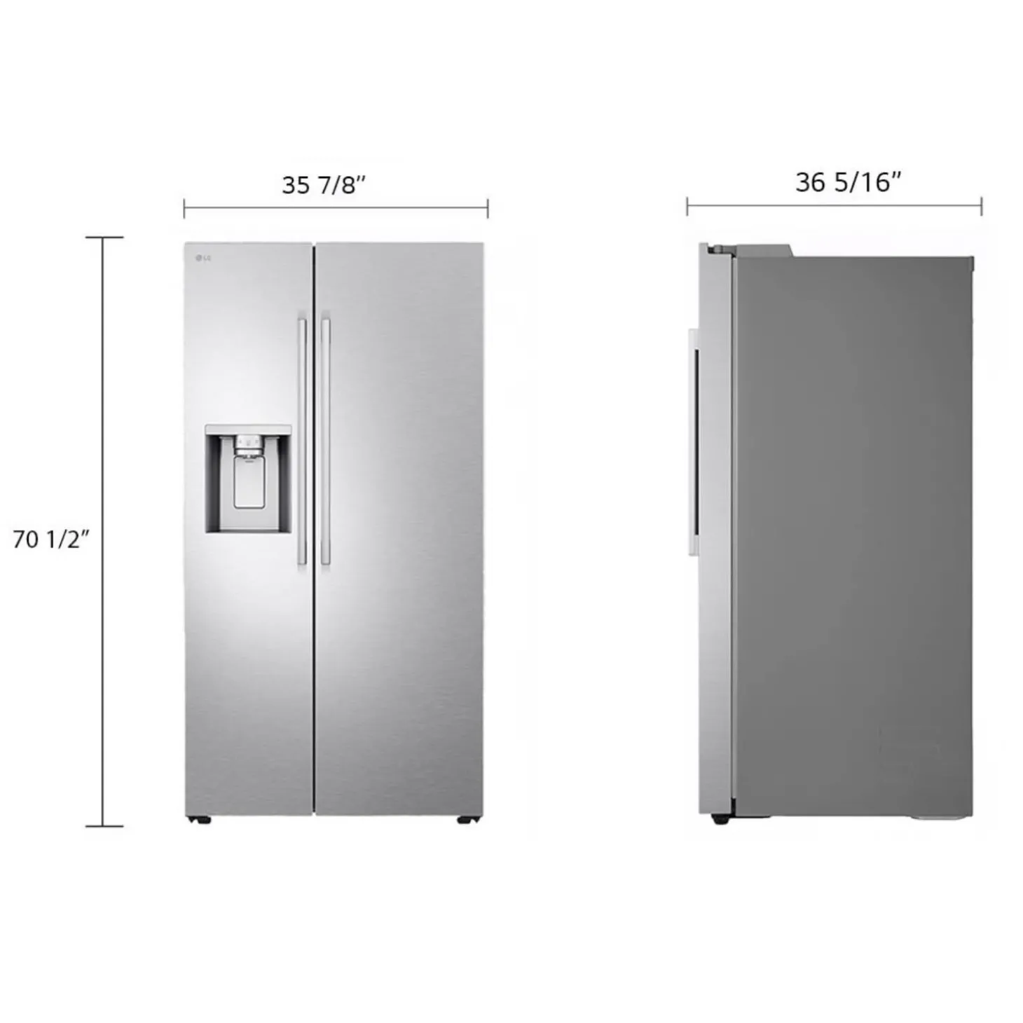 LG Réfrigérateur 27 pi3 36 po Acier inoxydable Côte à côte - LL27T3530S