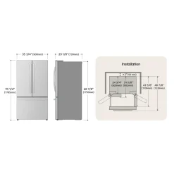 LG Réfrigérateur 26 pi3 36 po Acier inoxydable Congélateur en bas, Portes françaises - LRFXC2606S
