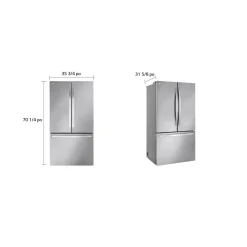 LG Réfrigérateur 27 pi3 36 po Acier inoxydable Congélateur en bas, Portes françaises - LRFLC2706S