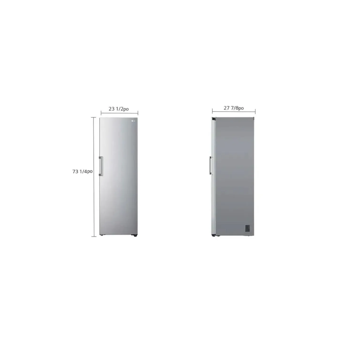 LG Réfrigérateur 13,6 pi3 24 po Argent platine Tout réfrigérateur - LRONC1404V
