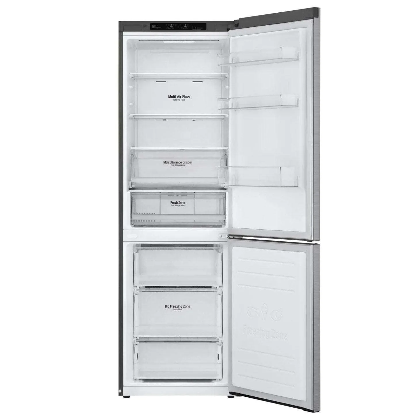 LG Réfrigérateur 12 pi3 24 po Argent platine Congélateur en bas - LBNC12231V