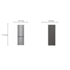 LG Réfrigérateur 12 pi3 24 po Argent platine Congélateur en bas - LBNC12231V