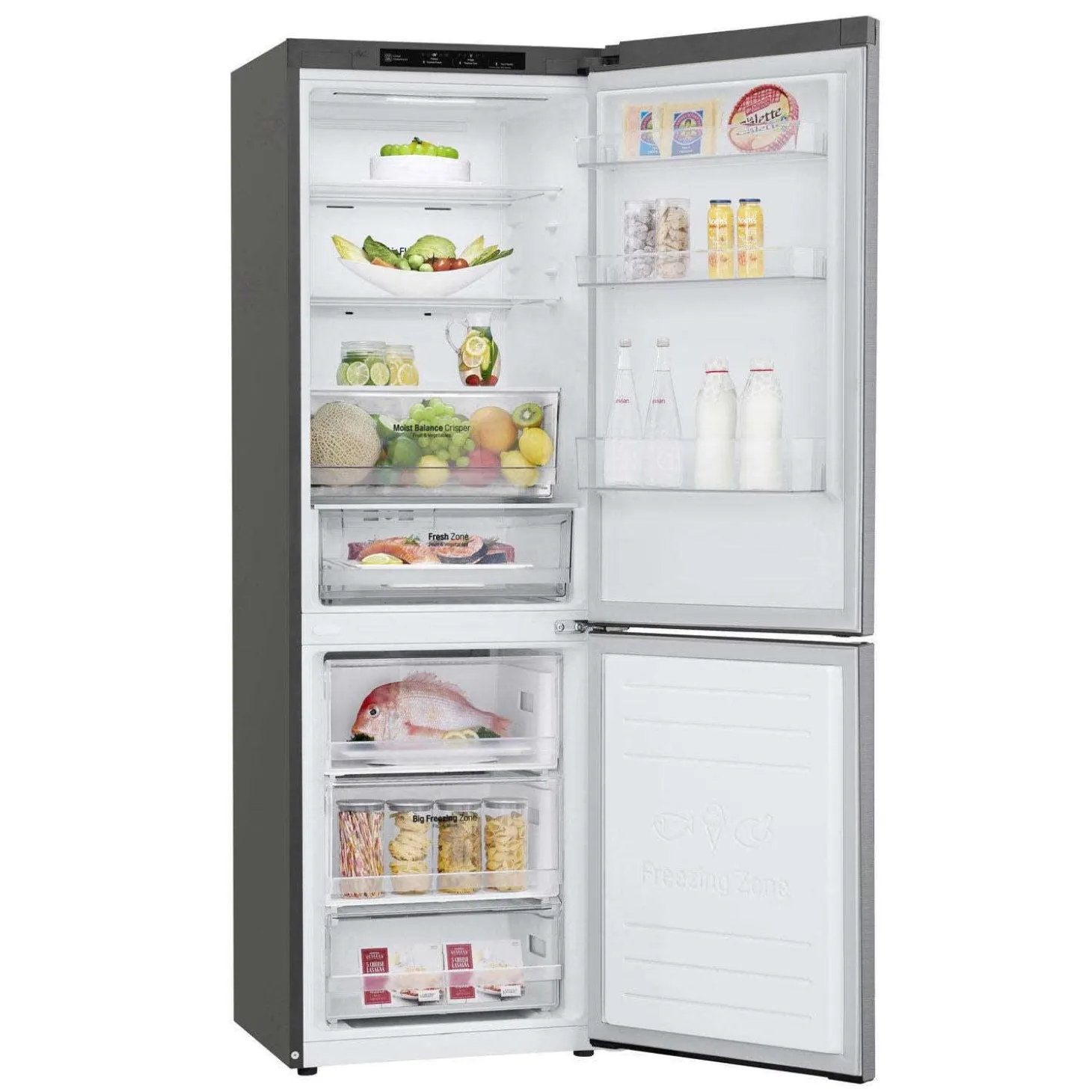 LG Réfrigérateur 12 pi3 24 po Argent platine Congélateur en bas - LBNC12231V