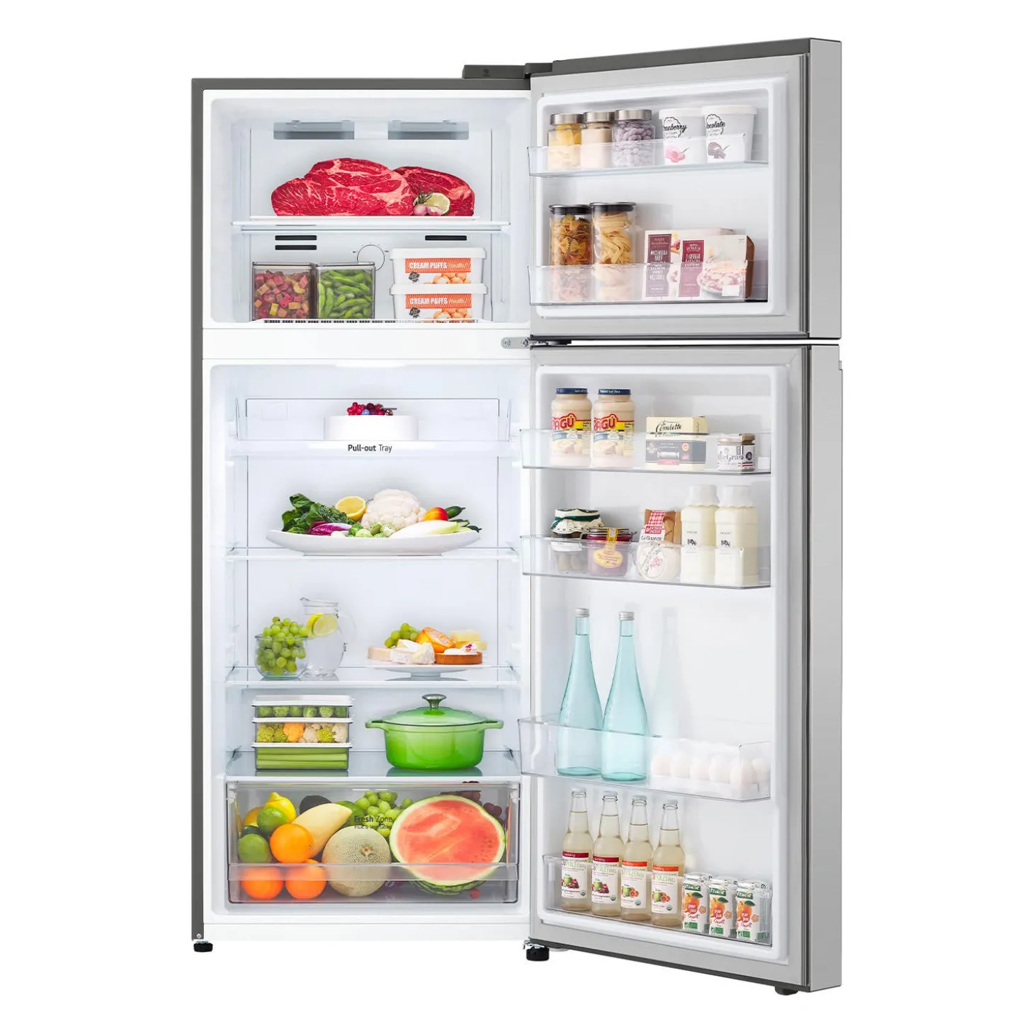 LG Réfrigérateur 11,9 pi3 27 po Argent platine Congélateur en haut - LT13C2000V