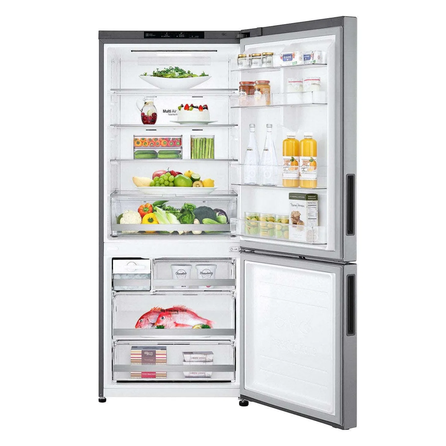 LG Réfrigérateur 15 pi3 28 po Argent platine Congélateur en bas - LBNC15251V