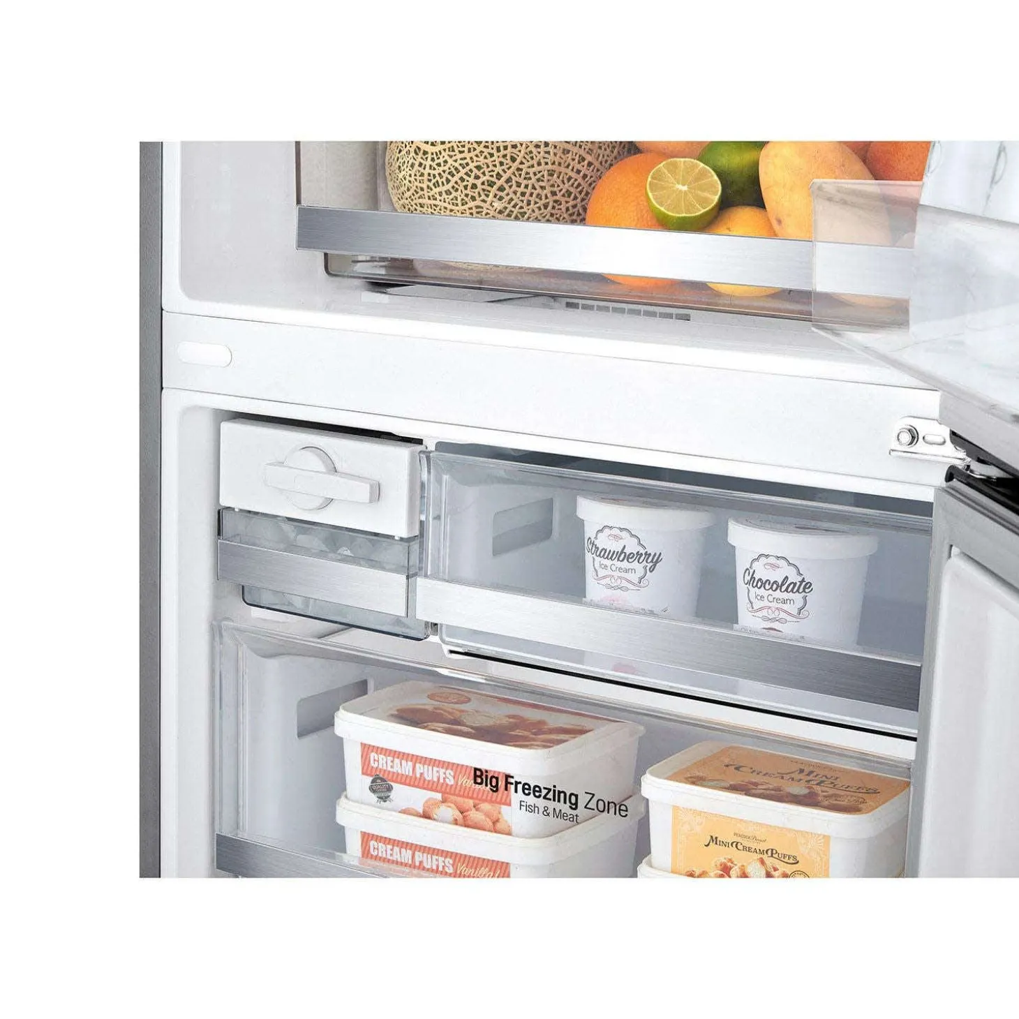 LG Réfrigérateur 15 pi3 28 po Argent platine Congélateur en bas - LBNC15251V