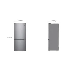 LG Réfrigérateur 15 pi3 28 po Argent platine Congélateur en bas - LBNC15251V