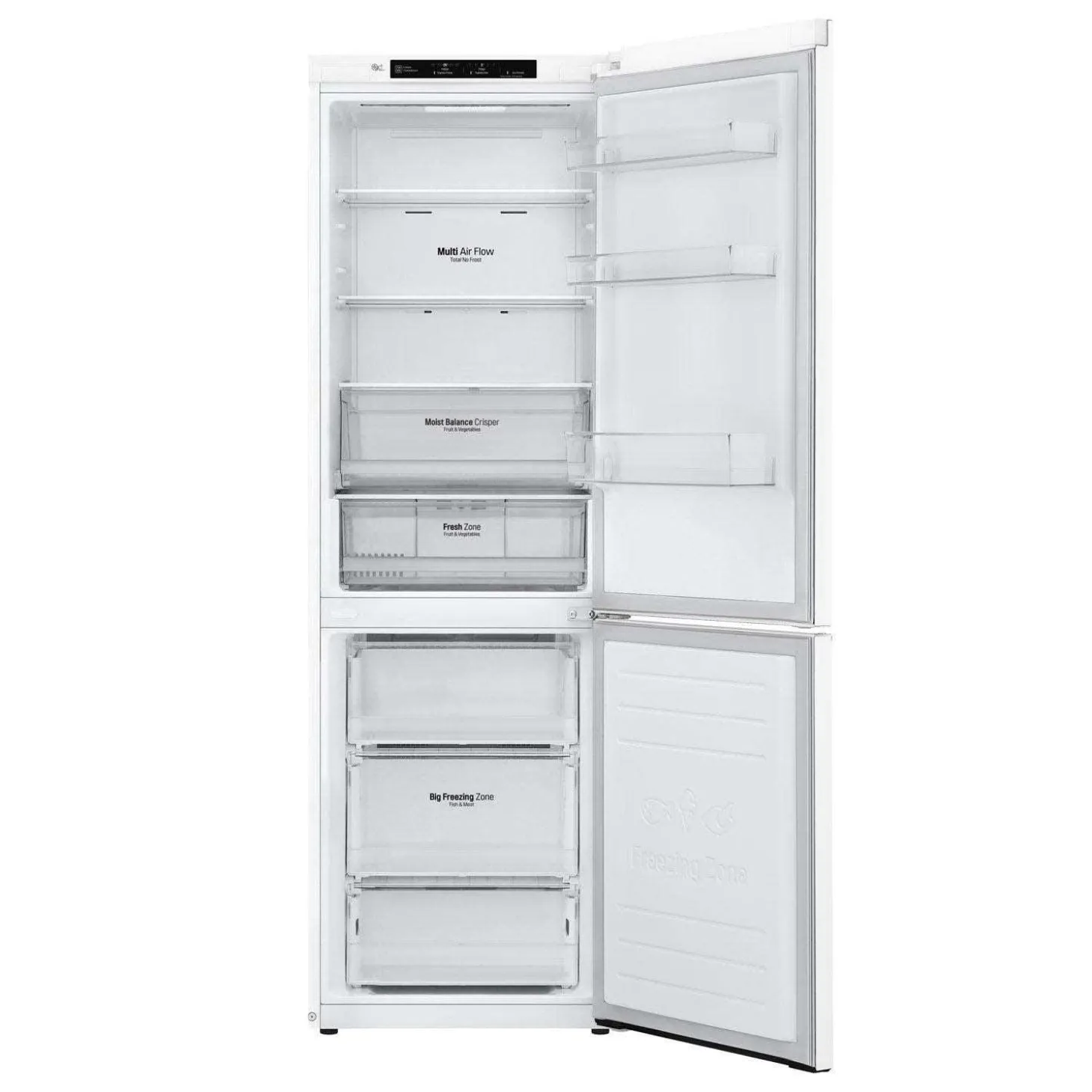 LG Réfrigérateur 12 pi3 24 po Blanc Congélateur en bas - LBNC12231W