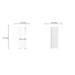 LG Réfrigérateur 12 pi3 24 po Blanc Congélateur en bas - LBNC12231W