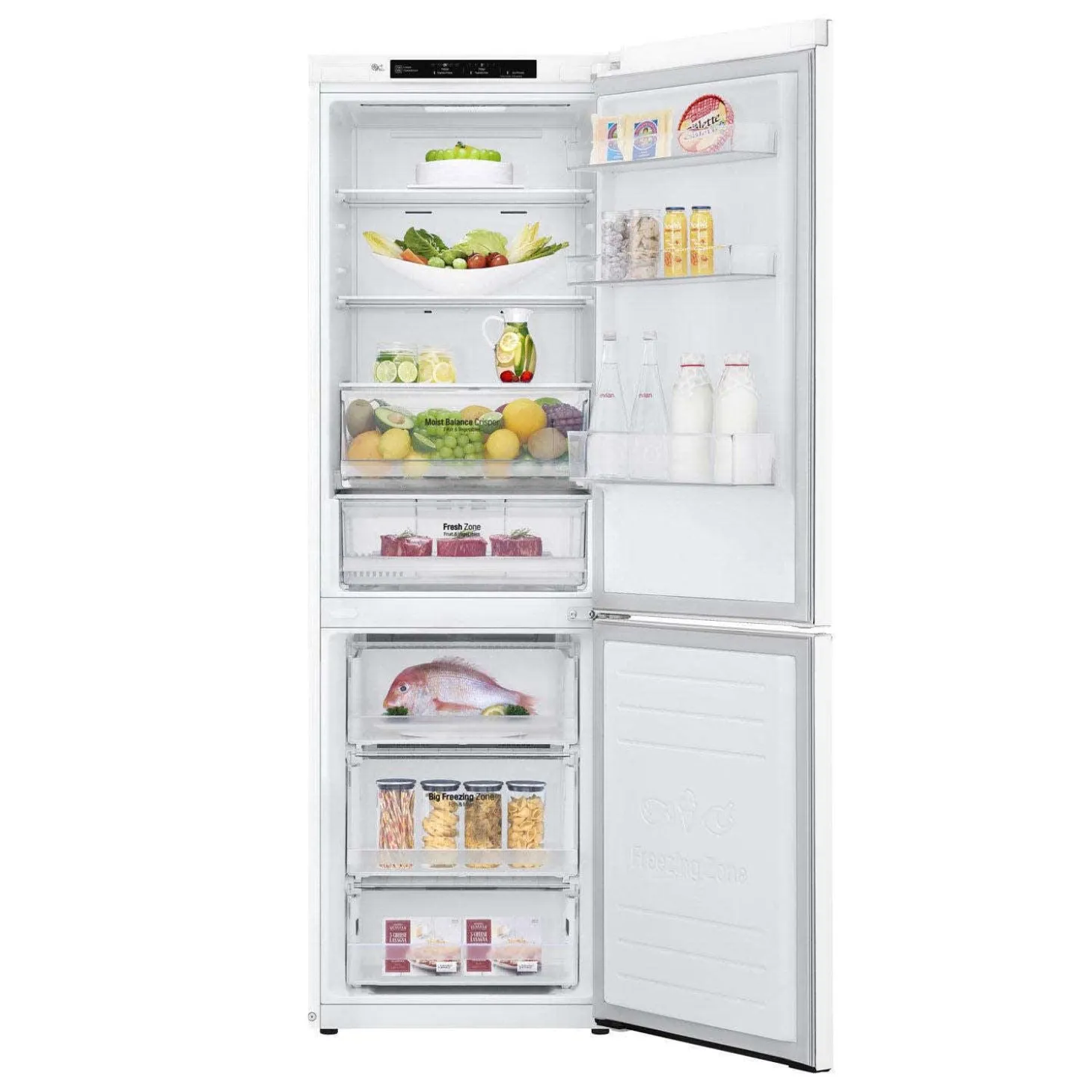 LG Réfrigérateur 12 pi3 24 po Blanc Congélateur en bas - LBNC12231W