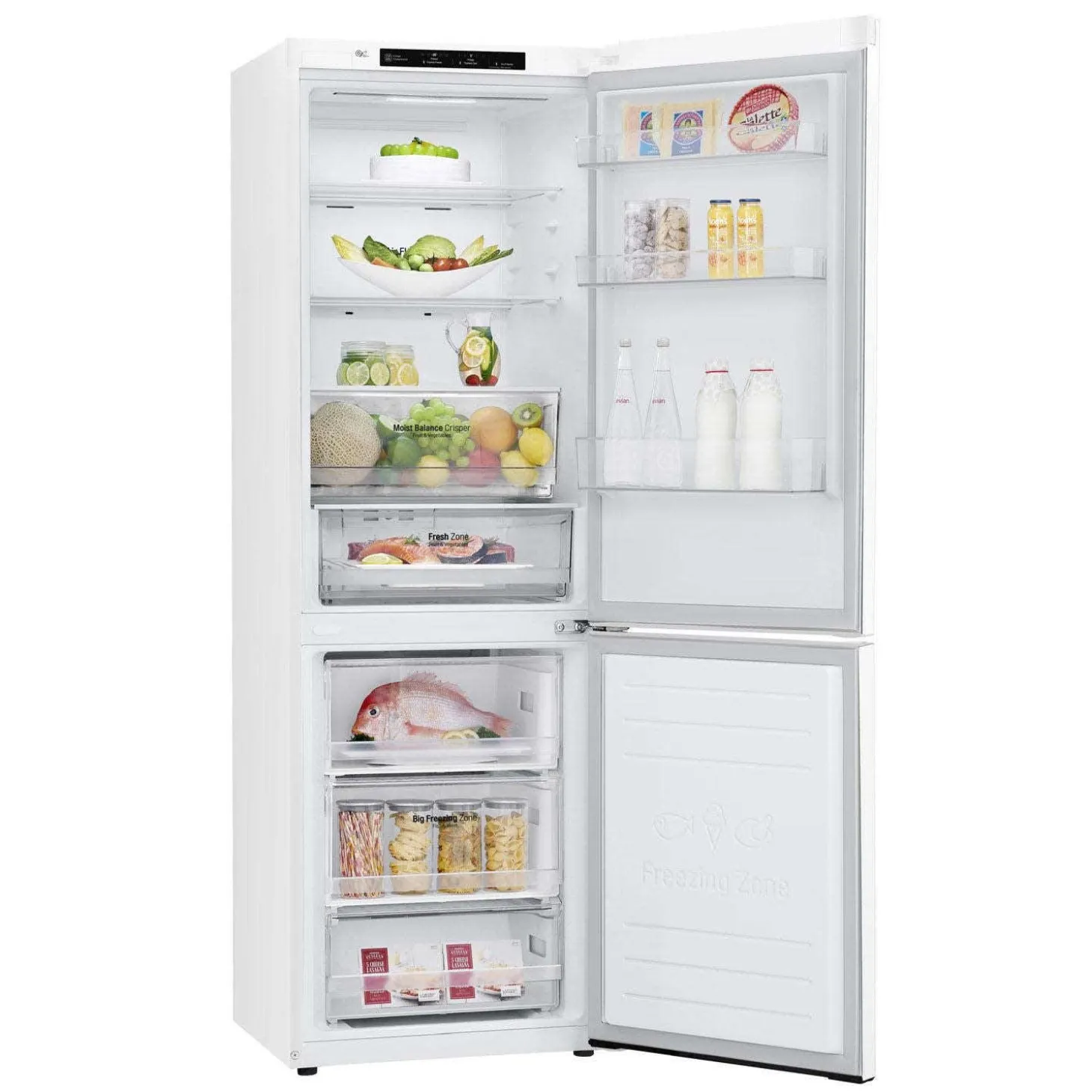 LG Réfrigérateur 12 pi3 24 po Blanc Congélateur en bas - LBNC12231W