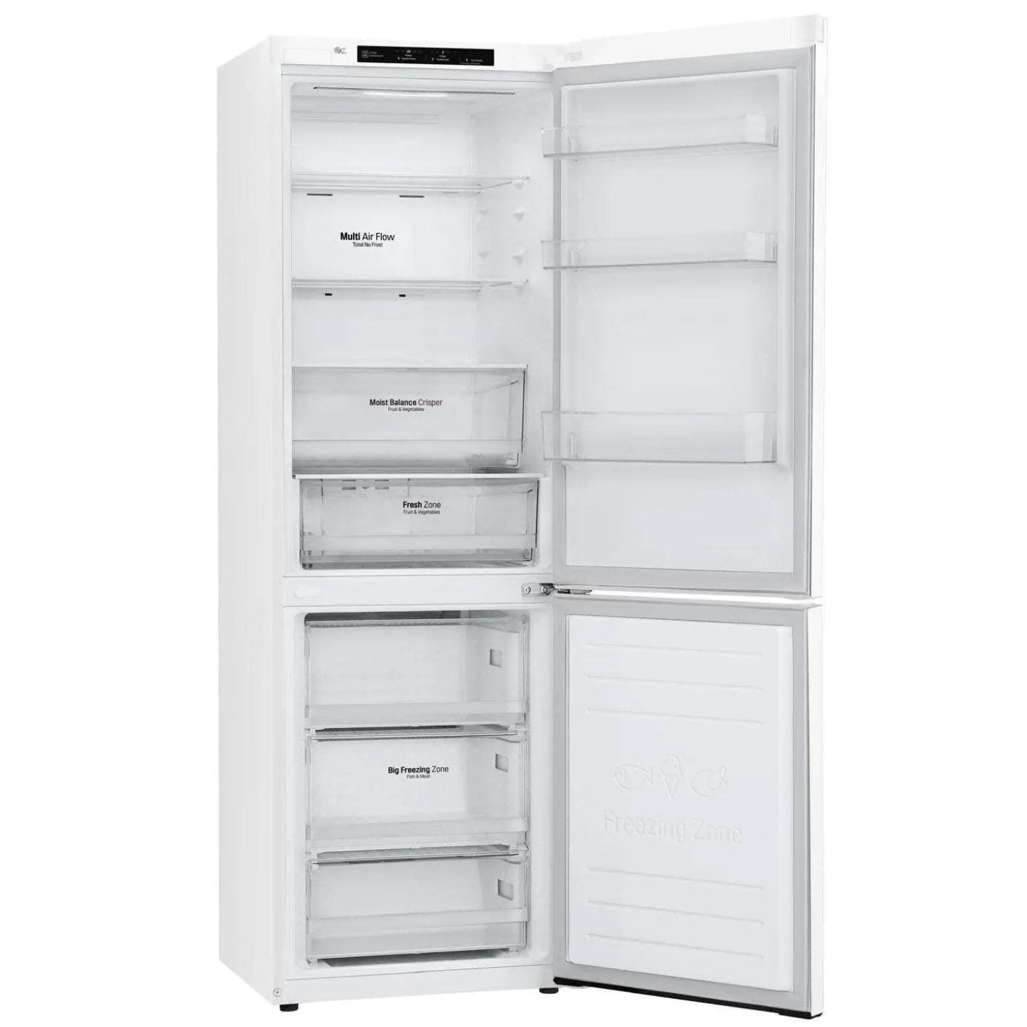 LG Réfrigérateur 12 pi3 24 po Blanc Congélateur en bas - LBNC12231W